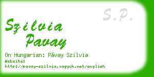 szilvia pavay business card